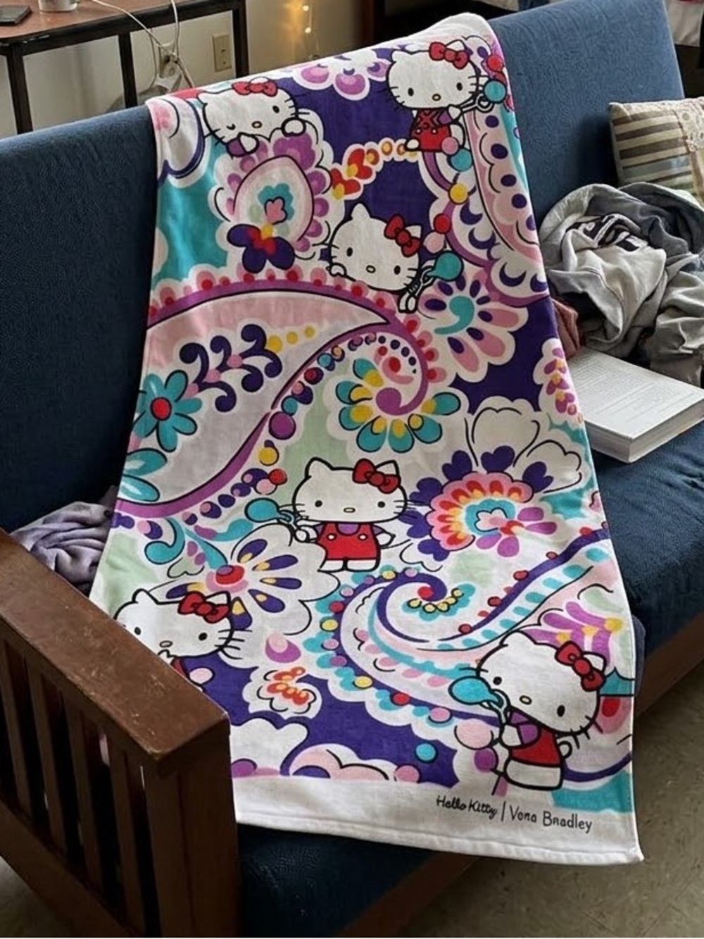 Vera Bradley x Hello Kitty Dorm Towel Hello Kitty Paisley Beach Bath, 34” X 66”